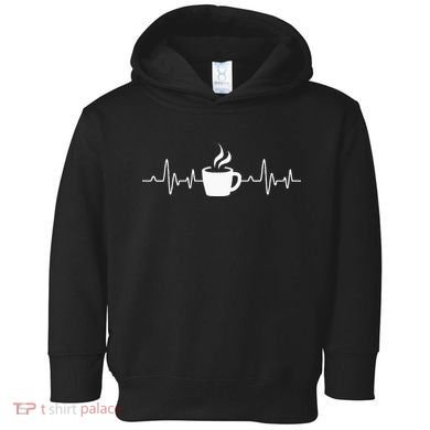 Coffee Heartbeat Drinking Coffee Toddler Hoodie