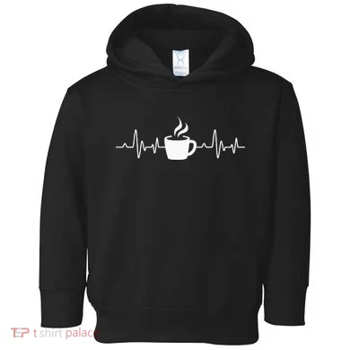 Coffee Heartbeat Drinking Coffee Toddler Hoodie