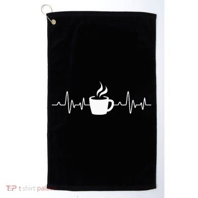 Coffee Heartbeat Drinking Coffee Golf Towel