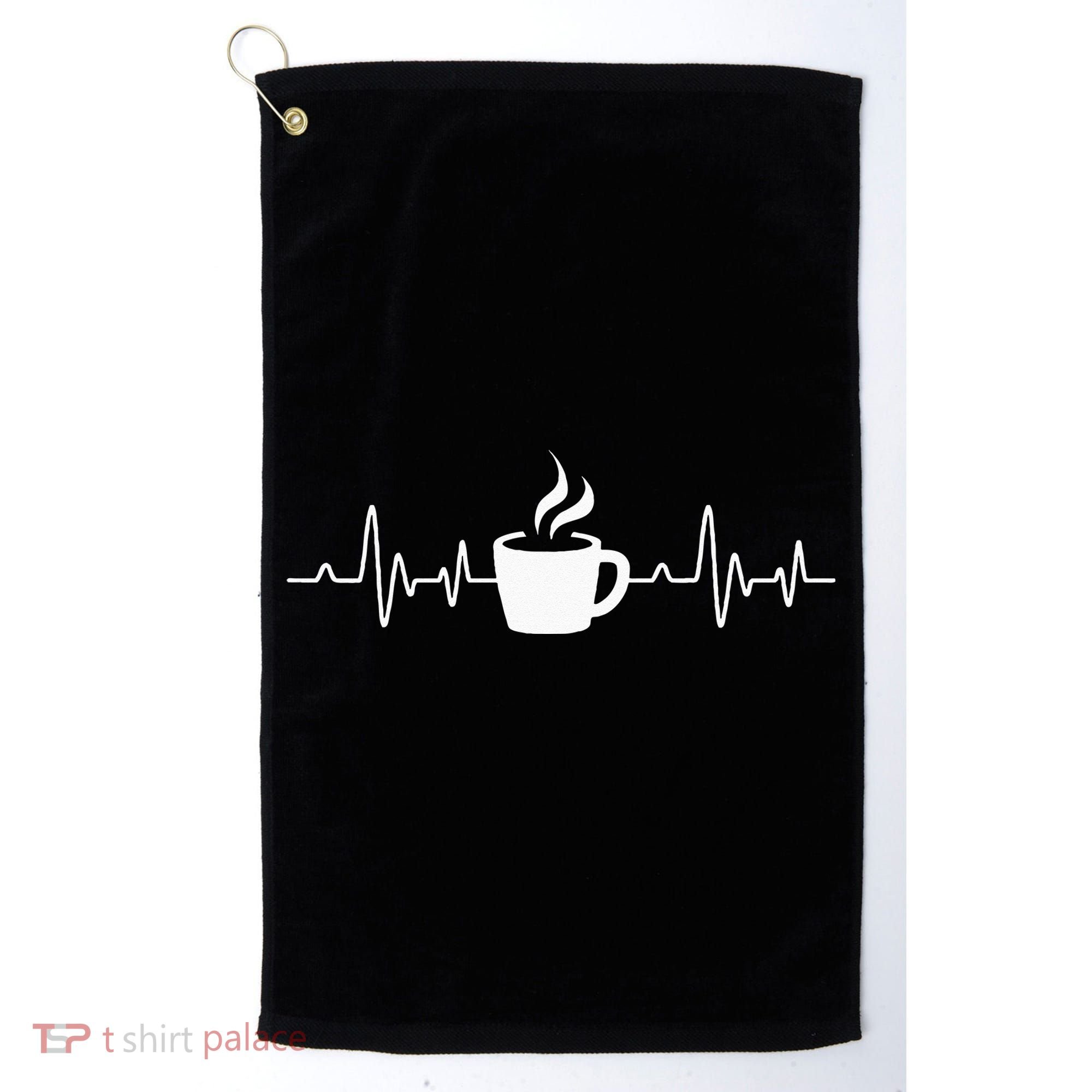 Coffee Heartbeat Drinking Coffee Golf Towel