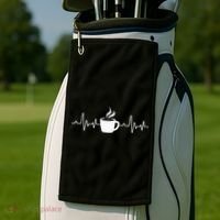 Coffee Heartbeat Drinking Coffee Golf Towel thumb 2