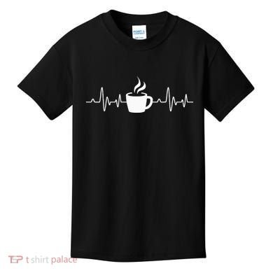 Coffee Heartbeat Drinking Coffee Kids T-Shirt