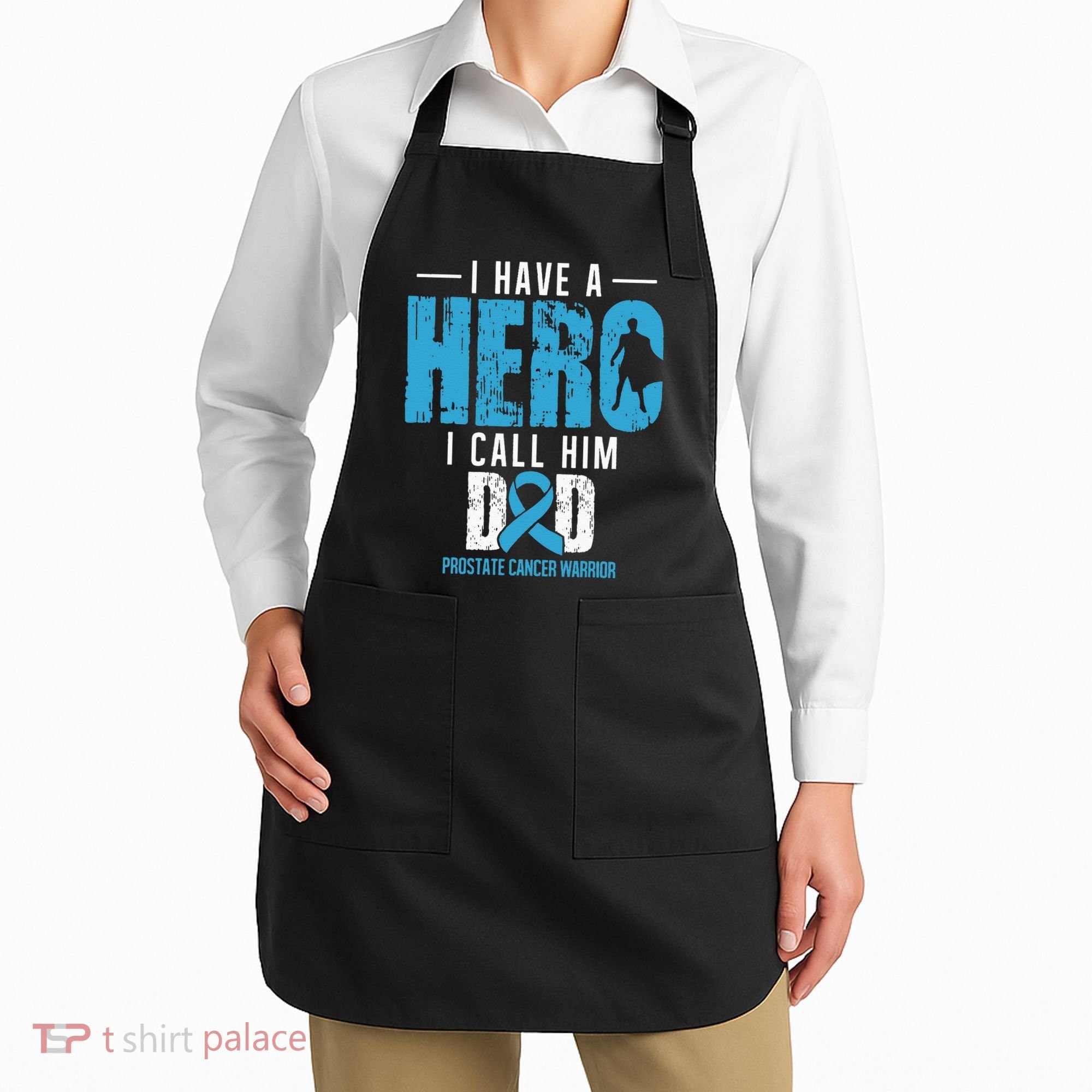 Call Him Dad Prostate Cancer Awareness Support Ribbon Apron