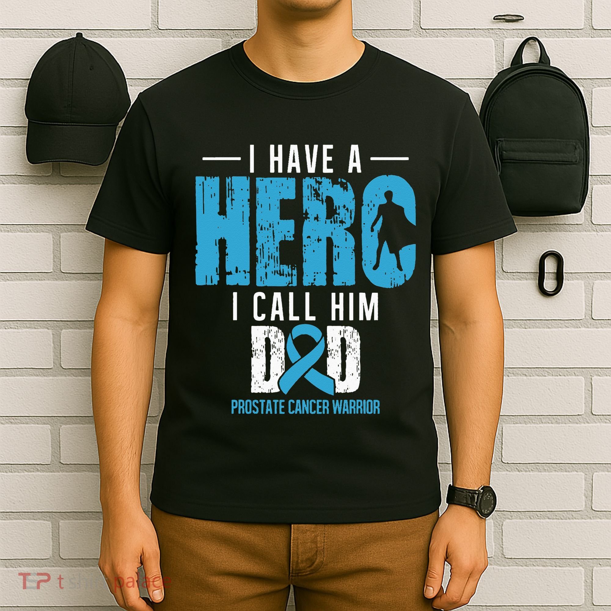 Call Him Dad Prostate Cancer Awareness Support Ribbon T-Shirt