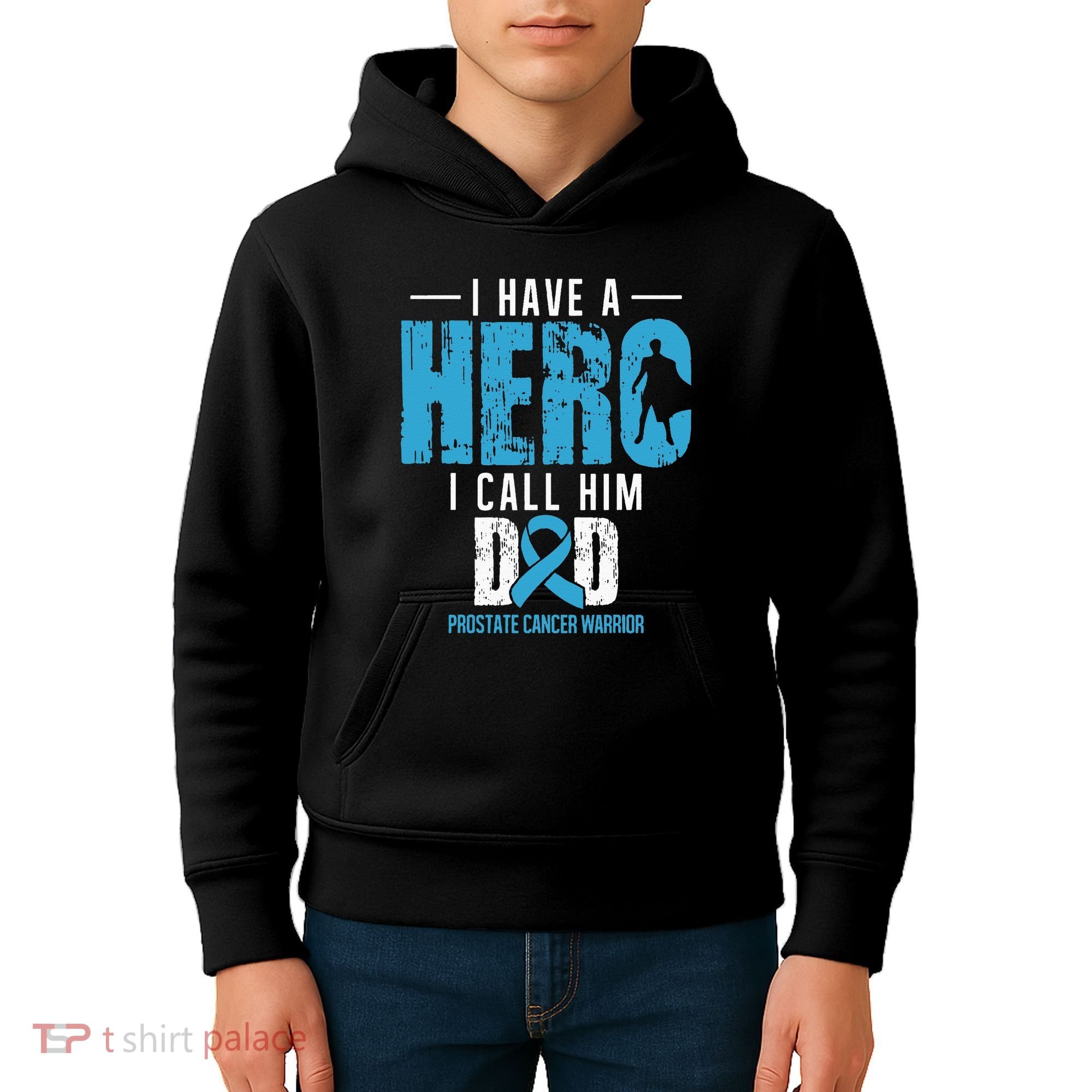 Call Him Dad Prostate Cancer Awareness Support Ribbon Kids Hoodie