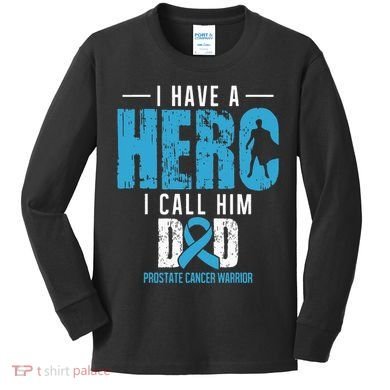 Call Him Dad Prostate Cancer Awareness Support Ribbon Kids Long Sleeve Shirt
