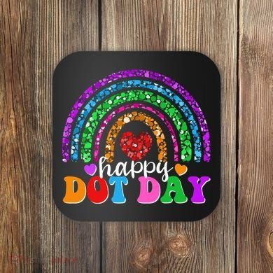 Cute Happy Dot Day Polka Dots Coaster