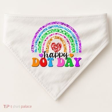 Cute Happy Dot Day Polka Dots USA-Made Doggie Bandana