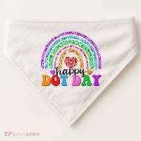Cute Happy Dot Day Polka Dots USA-Made Doggie Bandana thumb 0