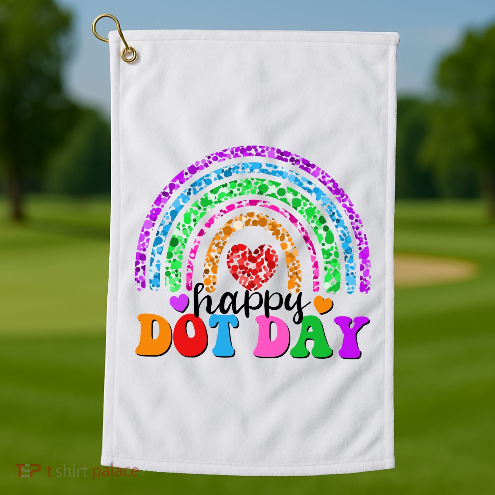 Cute Happy Dot Day Polka Dots Golf Towel