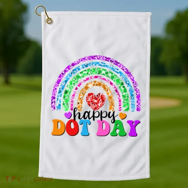 Cute Happy Dot Day Polka Dots Golf Towel