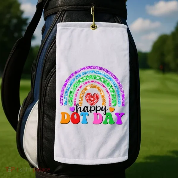 Cute Happy Dot Day Polka Dots Golf Towel