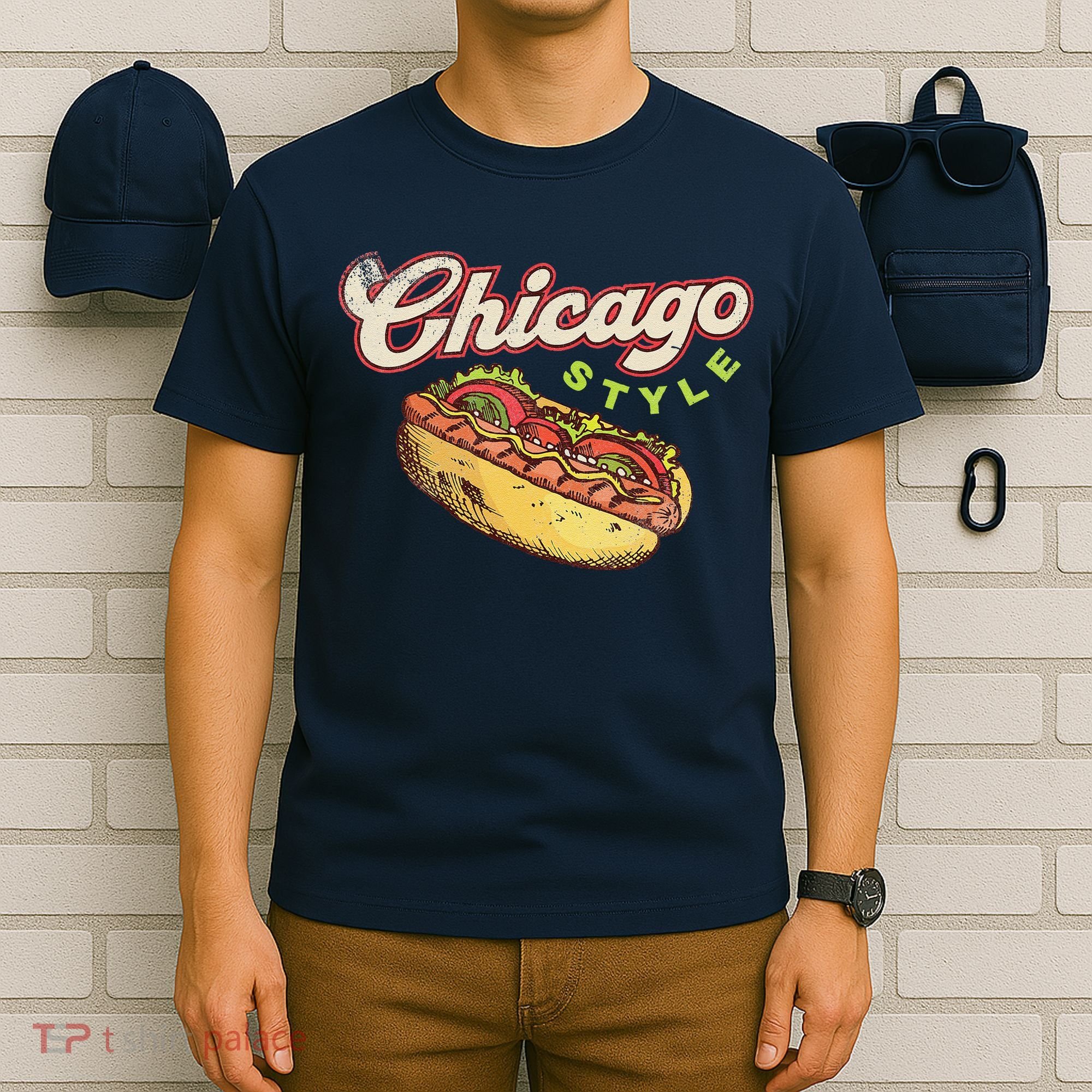 Chicago Hot Dog Hotdog Tourist Summer Souvenir Travel T-Shirt