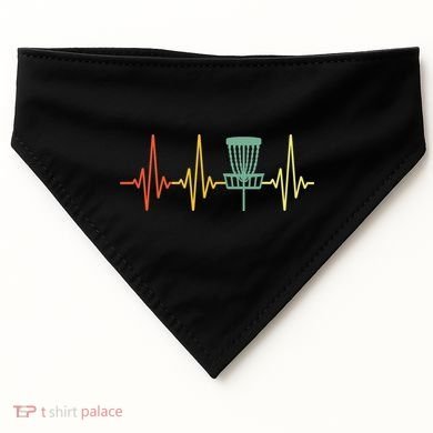 Cool Heartbeat Disc Golf Lovers with Flying Disc USA-Made Doggie Bandana
