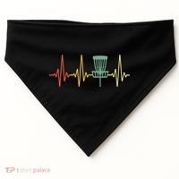 Cool Heartbeat Disc Golf Lovers with Flying Disc USA-Made Doggie Bandana thumb 0