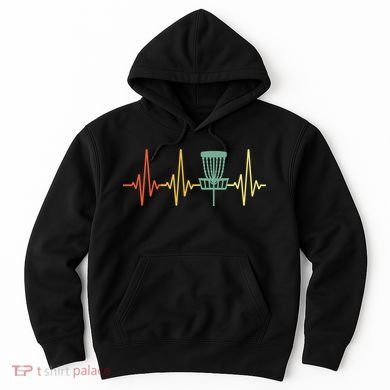 Cool Heartbeat Disc Golf Lovers with Flying Disc Hoodie
