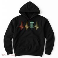 Cool Heartbeat Disc Golf Lovers with Flying Disc Hoodie thumb 0