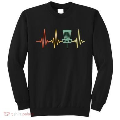 Cool Heartbeat Disc Golf Lovers with Flying Disc Sweatshirt