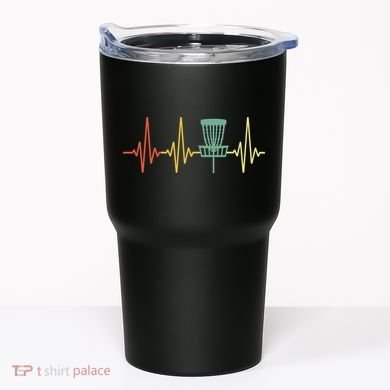 Cool Heartbeat Disc Golf Lovers with Flying Disc Tumbler