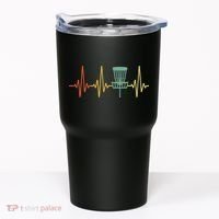 Cool Heartbeat Disc Golf Lovers with Flying Disc Tumbler thumb 0
