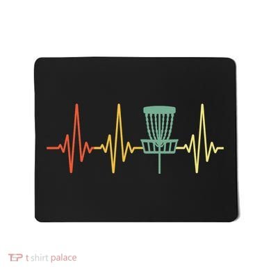 Cool Heartbeat Disc Golf Lovers with Flying Disc Mousepad
