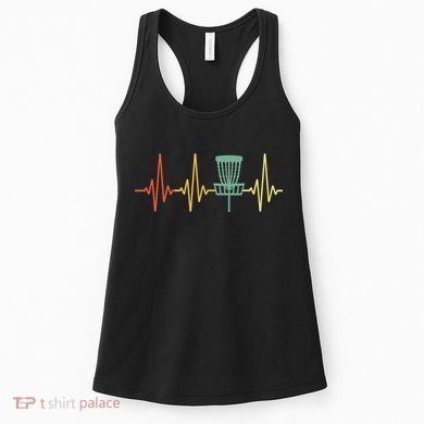 Cool Heartbeat Disc Golf Lovers with Flying Disc Women's Tank Top