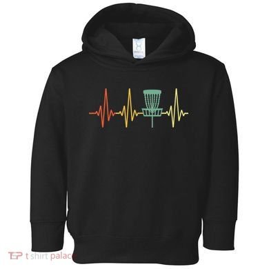 Cool Heartbeat Disc Golf Lovers with Flying Disc Toddler Hoodie