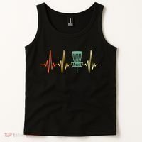 Cool Heartbeat Disc Golf Lovers with Flying Disc Tank Top thumb 2