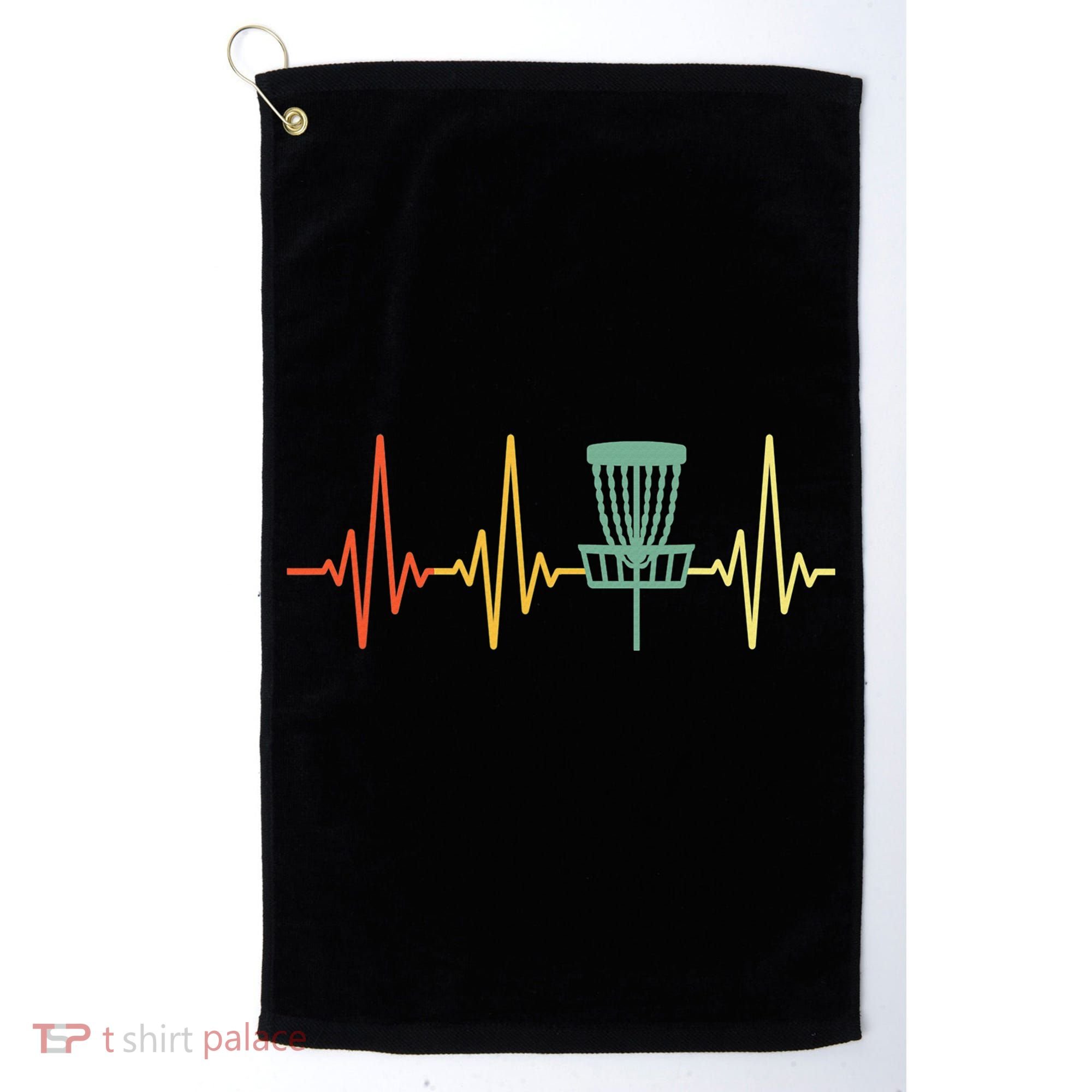 Cool Heartbeat Disc Golf Lovers with Flying Disc Golf Towel