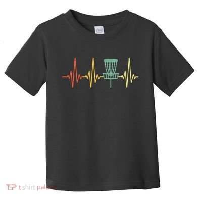 Cool Heartbeat Disc Golf Lovers with Flying Disc Toddler T-Shirt