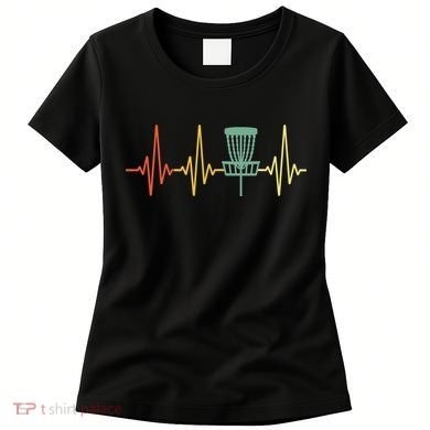 Cool Heartbeat Disc Golf Lovers with Flying Disc Women's T-Shirt