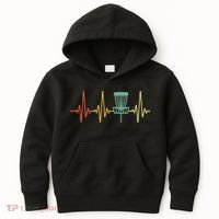 Cool Heartbeat Disc Golf Lovers with Flying Disc Kids Hoodie thumb 0