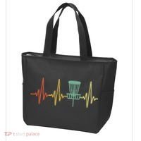 Cool Heartbeat Disc Golf Lovers with Flying Disc Tote Bag thumb 3