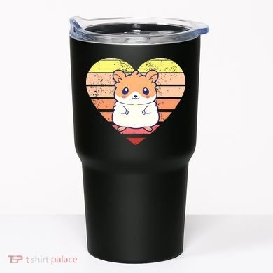 Cute Hamster Design Retro Heart Shape Vintage Tumbler