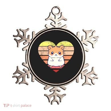 Cute Hamster Design Retro Heart Shape Vintage Ornament
