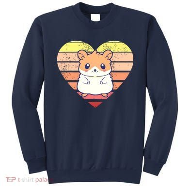 Cute Hamster Design Retro Heart Shape Vintage Sweatshirt