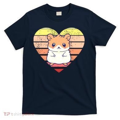 Cute Hamster Design Retro Heart Shape Vintage T-Shirt