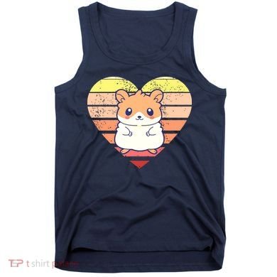 Cute Hamster Design Retro Heart Shape Vintage Tank Top
