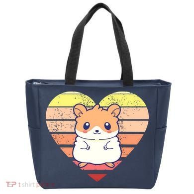 Cute Hamster Design Retro Heart Shape Vintage Tote Bag