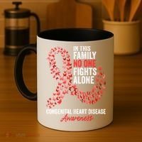 Congenital Heart Disease Awareness Month Red Ribbon Gift Coffee Mug thumb 4