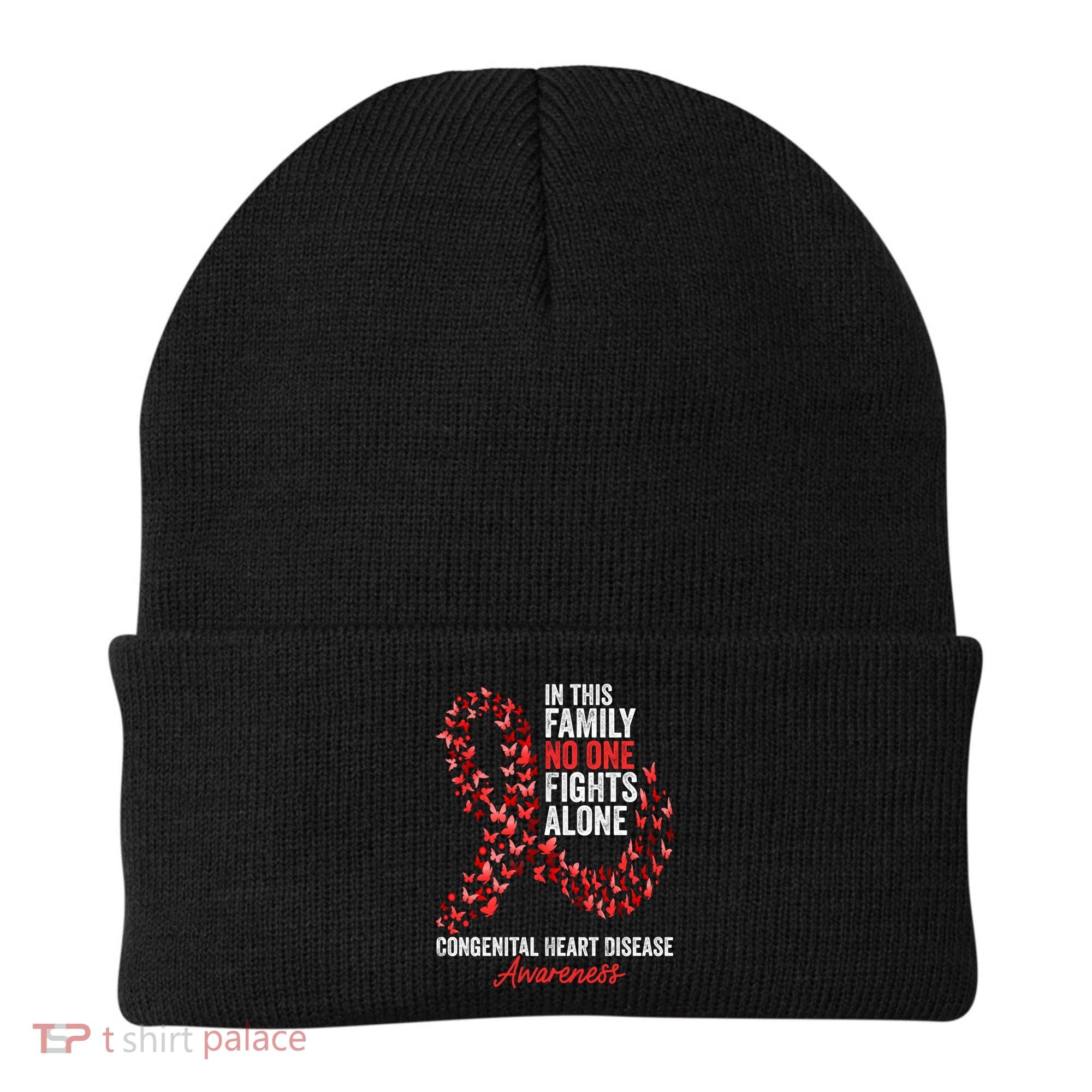 Congenital Heart Disease Awareness Month Red Ribbon Gift Beanie