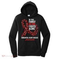 Congenital Heart Disease Awareness Month Red Ribbon Gift Women's Hoodie thumb 0