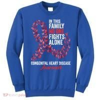 Congenital Heart Disease Awareness Month Red Ribbon Gift Sweatshirt thumb 0