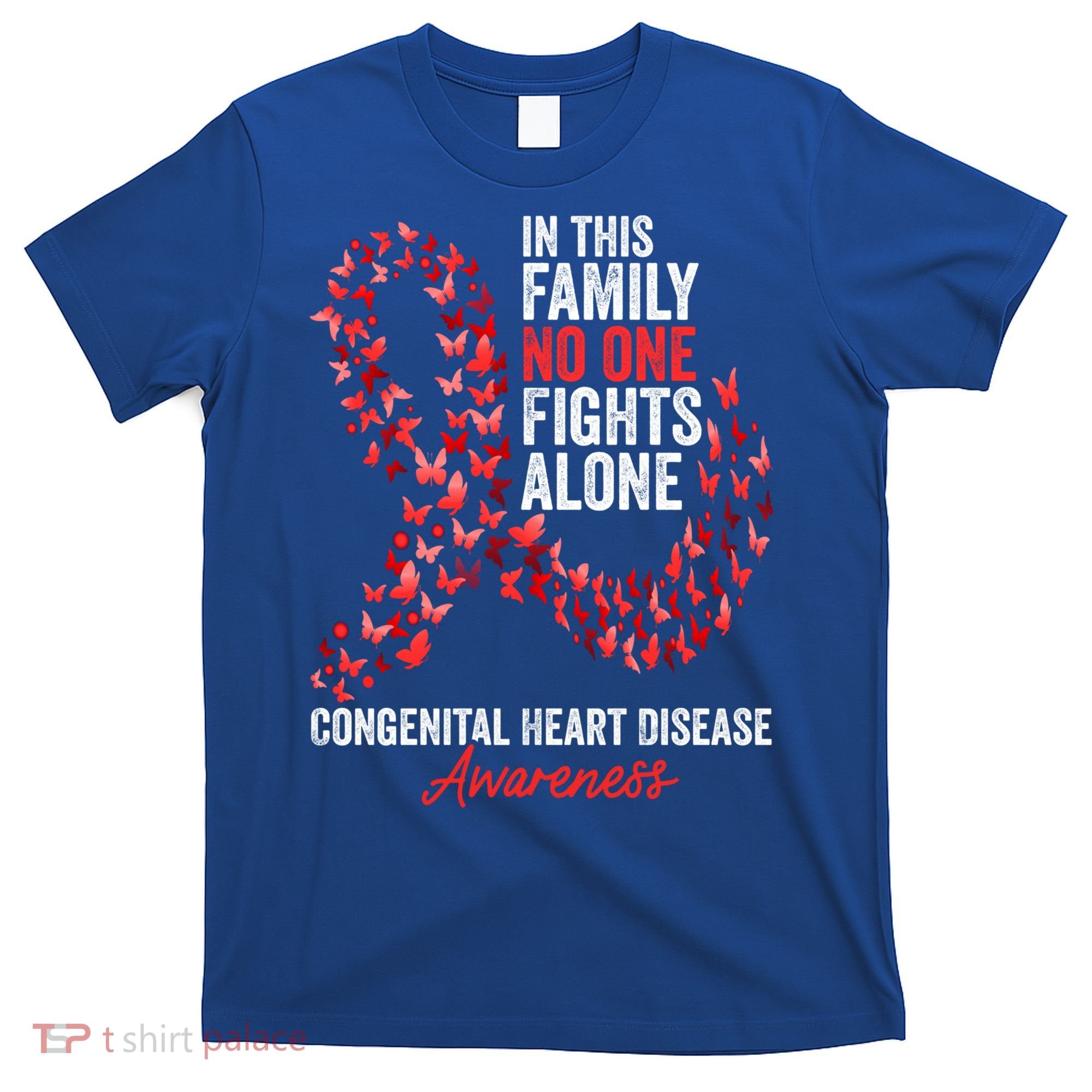Congenital Heart Disease Awareness Month Red Ribbon Gift T-Shirt