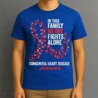 Congenital Heart Disease Awareness Month Red Ribbon Gift T-Shirt thumb 3
