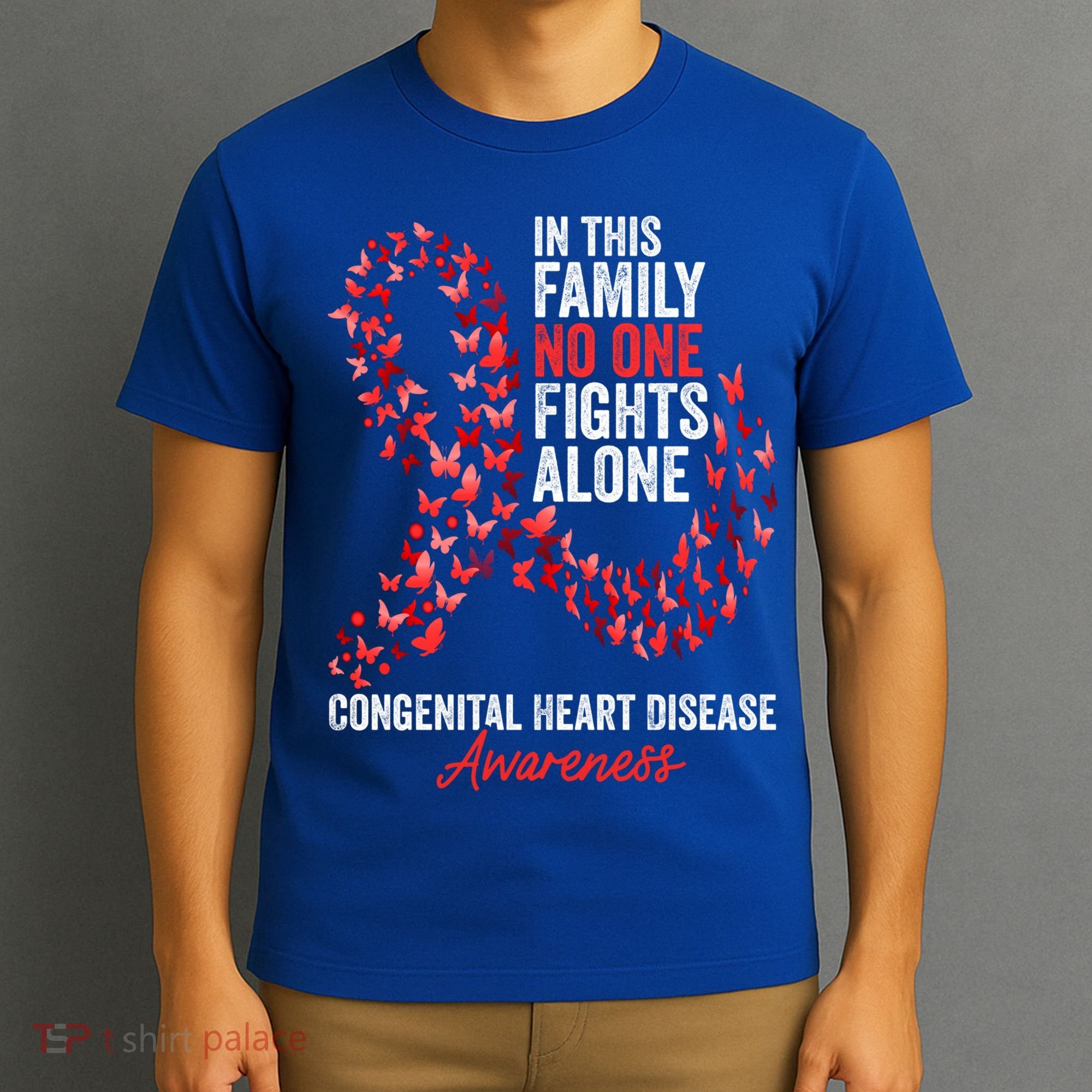 Congenital Heart Disease Awareness Month Red Ribbon Gift T-Shirt
