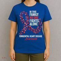 Congenital Heart Disease Awareness Month Red Ribbon Gift T-Shirt thumb 4