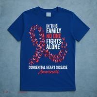 Congenital Heart Disease Awareness Month Red Ribbon Gift T-Shirt thumb 5