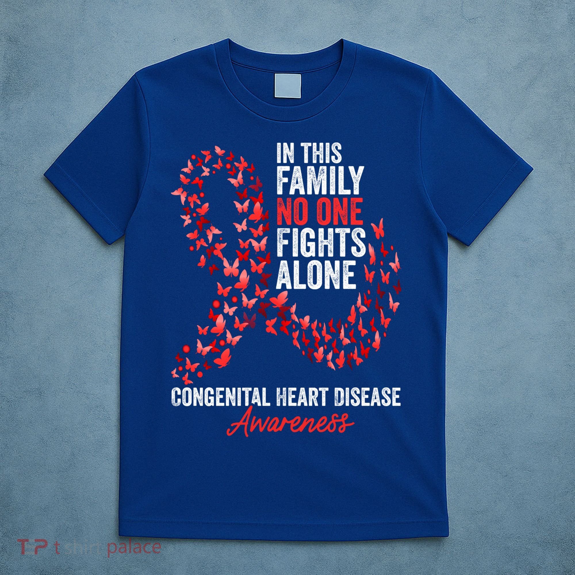 Congenital Heart Disease Awareness Month Red Ribbon Gift T-Shirt
