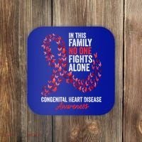 Congenital Heart Disease Awareness Month Red Ribbon Gift Coaster thumb 0